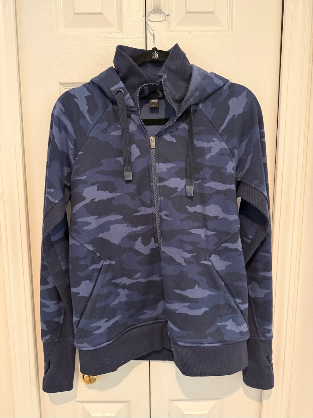 Women’s Blue Camo Hoodie Sweatshirt Jacket with Zipper